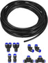 uxcell Pneumatic Air Hose Tubing Air Compressor Tube 4mm(5/32'') ID x 6mm(1/4'') OD x 10m/32.8Ft Pipe Black with Connect Fitting Kit...
