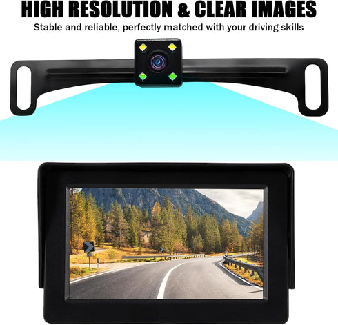 B-Qtech Car License Plate Backup Camera, Rear View Camera Waterproof HD Color Night Vision Wide Viewing Angle, Back Up Camera for Car/Truck/Pickup...