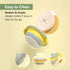 Childlike Behavior 3-in-1 Food Snack Bowl - Baby Suction Plate Set - Self-Feeding Starter Kit Milk with Cereals for Babies with Lid, Training Spoo...
