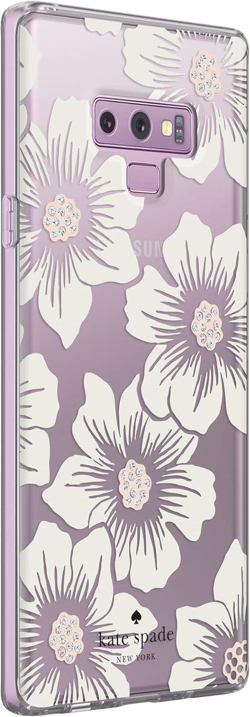 kate spade new york Defensive Hardshell Case for Samsung Galaxy Note9 - Hollyhock Floral Clear/Cream with Stones...