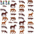 Farm Animals Figure Set,AN8706 36PCS 1:87 Well Painted Farm Animals Cows Horses Figures for HO Scale Model Train Scenery Layout Miniature Landscap...