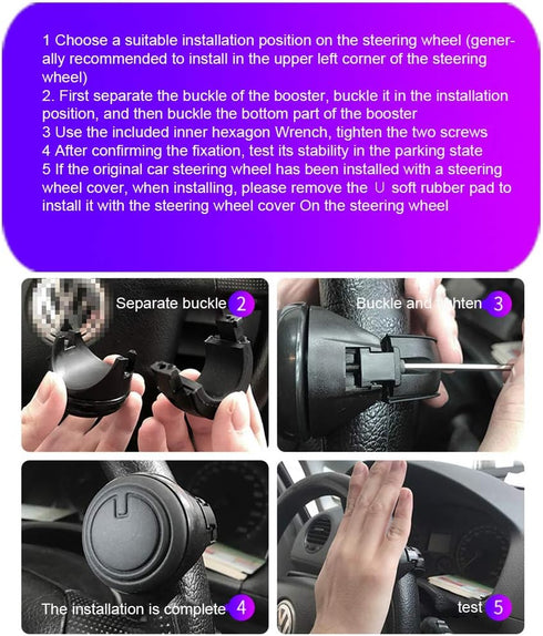 Steering Wheel Spinner, Spinner Knob Steering Wheel, Universal Fit Driving Helper Turning 360 Degree tation Booster Hand Control Power Handle for ...