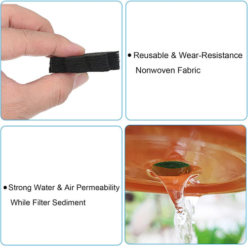 PATIKIL 2 Inch Plant Pot Hole Pad, 50 Pack Non-Woven Fabric Flower Shape Bonsai Bottom Soil Mat, Black...