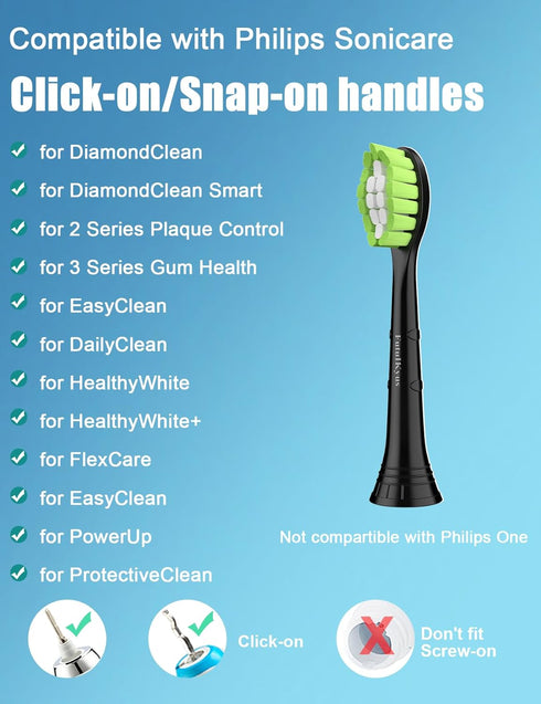 Replacement Toothbrush Heads for Philips Sonicare DiamondClean C2 C1 4100 G2 W Plaque Control Simply Clean Electric Brush Head, 8 Pcs Black...