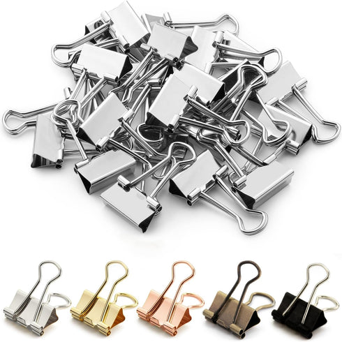 Mr. Pen- Binder Clips, Small Binder Clips, 50Pack, 0.75 in, Silver, Small Clips, Paper Binder Clips, Binder Clips Small Size, Small Paper Clips, O...