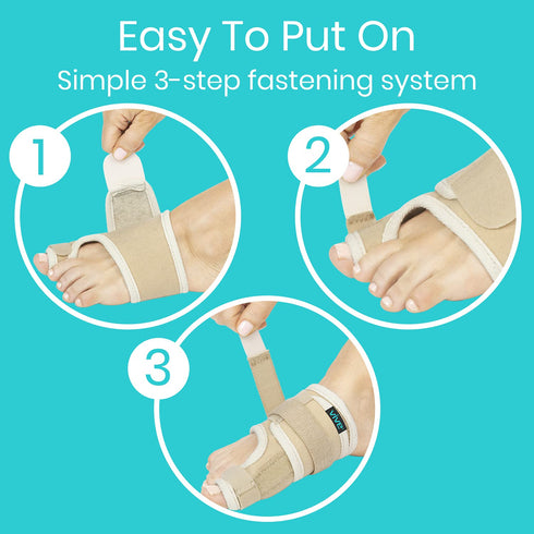 Vive Bunion Brace (Pair) - Big Toe Corrector Straightener with Splint - Hallux Valgus Pad, Joint Pain Relief, Alignment Treatment - Orthopedic Sle...