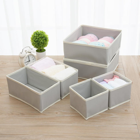 Sock Drawer Organizer Set of 3 Storage Boxes, Underwear Organizer Dividers, Dresser Drawer Dividers for Clothes, Closet Cabinet Organizer for Bra ...