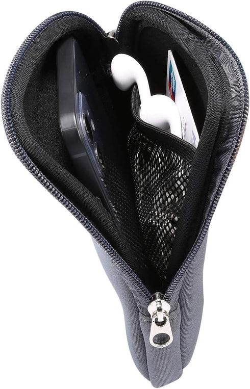 Neoprene Shock Absorbing Proof Pouch Large Cell Phone Sleeve Case Cover w Zipper/Neck Strap for Samsung Galaxy Note 20 Ultra 5G, Note 10+,S20 Plus...