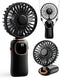 Portable Handheld Fan, 4000mAh Battery Operated 3 in 1 Multifunction Personal Travel Fan with Digital Display, 90° Foldable Desk Fan with Base, 5 ...