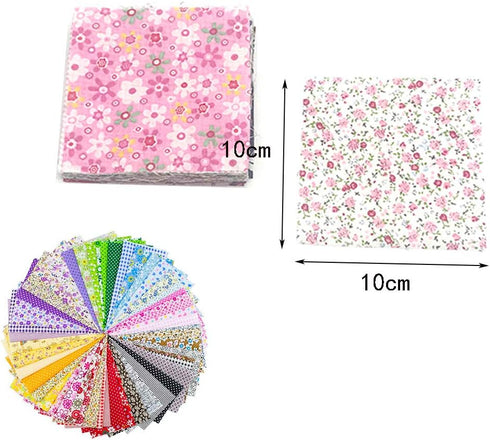 150Pcs 4" x 4" (10cm x 10cm) Cotton Craft Fabric Bundle Squares,Squares Sheets Patchwork,Pre-Cut Quilt Squares,DIY Sewing Quarters Bundle,Quilting...