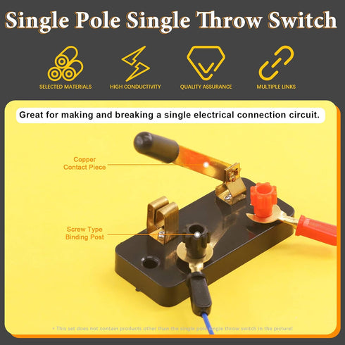 10 Pcs Single Pole Single Throw Switch Set Physics Laboratory Equipment, Educational Single Pole Knife Switch, SPST Switch for School Electronic E...