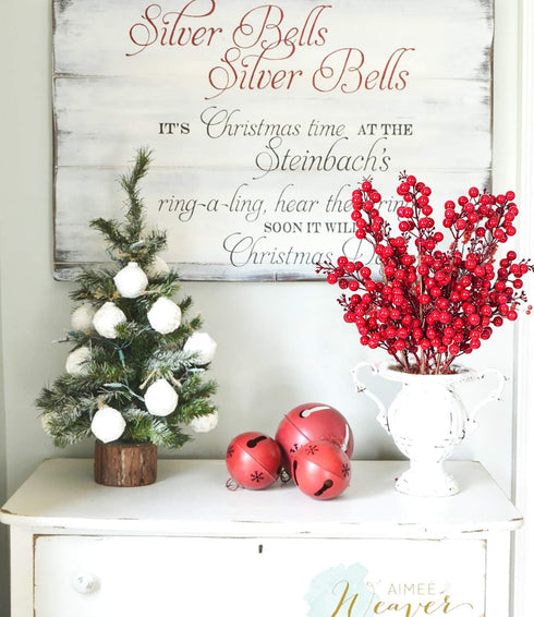 DearHouse 4 Pack Artificial Red Berry Stems Holly Christmas Berries for Festival Holiday Crafts and Home Decor, 19.5 Inches Burgundy Berry Floral ...