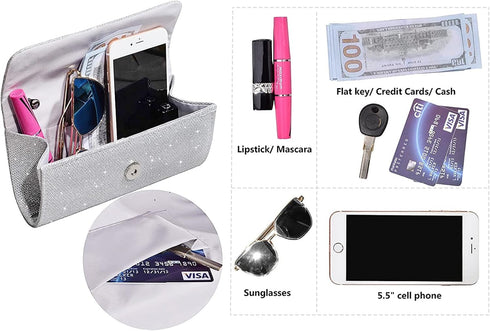 Outrip Women's Evening Bag Clutch Purse Glitter Party Wedding Handbag with Chain...