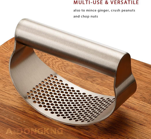 Garlic Press Rocker, Bottle Opener, Stainless Steel Garlic Crusher Chopper Squeezer Slicer Mincer...