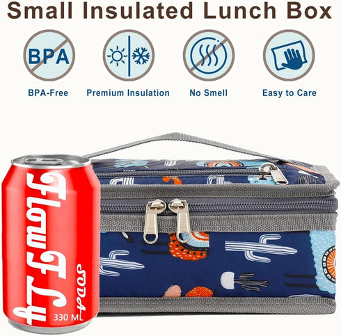 FlowFly Small Insulated Lunch box Portable Soft Bag Mini Cooler Thermal Meal Tote Kit with Handle for Work & School (Alpaca)...