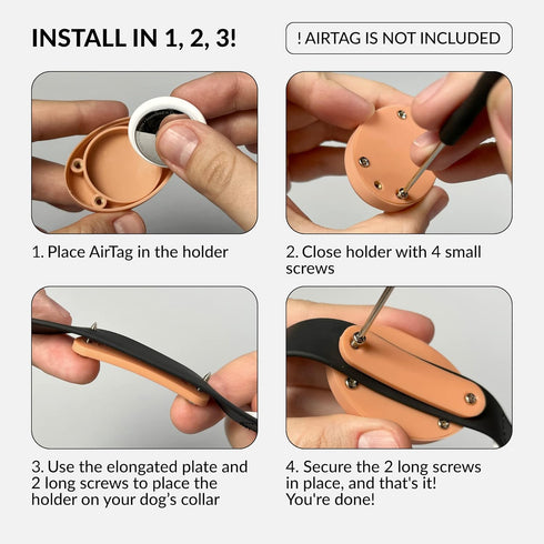 Airtag Holder for Dog Collar 2 Pack - Waterproof and Durable Protective Case for Airtag Tracker - Dog Airtag Holder Fits All Widths of Dog and Cat...