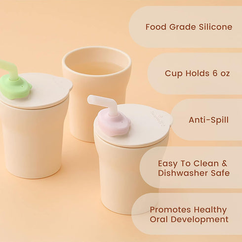 Miniware 1-2-3 Sip! Training Cup for Baby Toddler Self Feeding & Development, Tiny Cup Perfect for Baby Led Weaning, Non Drip Lid, Dishwasher Safe...