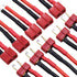 Blomiky 5 Pairs Female and Male 14AWG Silicon Wire Extention Deans T Plug Connector for RC Cars Drone Lithium Battery T Plug 5...