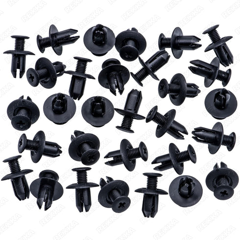 Rexka 30pcs Splash Shield Fender Liner Retainer Clips Rivet for Mazda 3, 6, 2, CX-5, CX-9, Speed6, Miata RX-8, Ford Fusion, Escape, Focus...