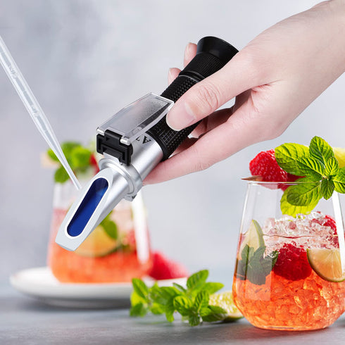 Brix Refractometer with ATC, Handheld Brix Meter Hydrometer 0-32% Portable Brix Reader Tester for Measuring Sugar Content in Fruit, Saccharimeter ...