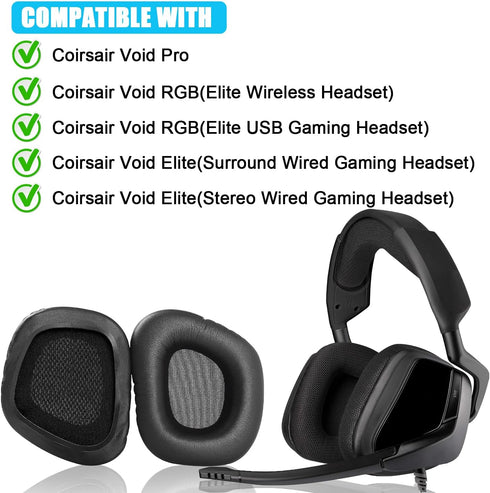 Replacement Ear Pads for Corsair Void, Headphones Ear Cushions Covers for Corsair Void Pro Wired & Wireless Gaming Headset Accessories Ear Cups Re...