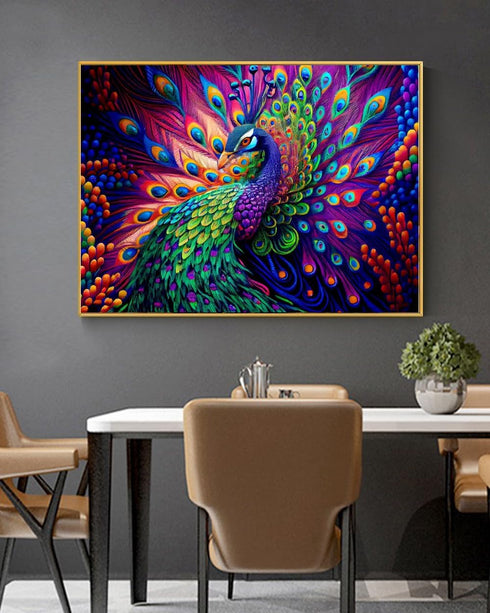 Peacock Stamped Cross Stitch Kits for Adults Beginners, Animals Art DIY Cross Stitch Patterns Kits Printed Dimensions Needlepoint Kits Crafts Embr...