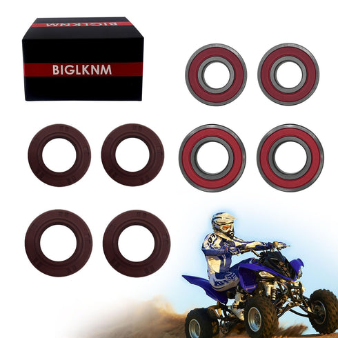 Front Wheel Bearings Seals Kit for Yamaha Raptor 125 250 350 660 700 Banshee 350 Warrior 350 Bear Tracker 250 Big Bear 250 Bruin 250 Blaster 200 Y...