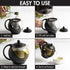Primula Half Moon Teapot with Removable Infuser, Glass Tea Maker with Reusable Fine Mesh Stainless Steel Filter, Dishwasher Safe, 40-Ounce, Black...