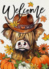Welcome Fall Highland Cow Decorative Garden Flag, Autumn Farm Animal Pumpkin Maple Leaves Yard Outside Decorations, Thanksgiving Farmhouse Rustic ...