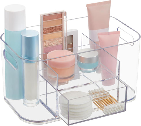 STORi Bliss Clear Makeup Organizer for Countertop, Divided Bathroom Organizer & Storage Drawer, Makeup Brush Holder, Cosmetic & Nail Polish Organi...