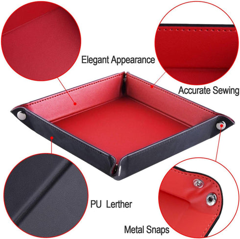 siduater Valet Tray Desktop Storage Organizer – Vegan Leather Catchall Tray Bedside Vanity Tray Nightstand Caddy Holder for Remote Controller, Wat...