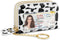 Credit Card Holder Small Double Zipper Card Wallet for Women with Keychain, Cow...