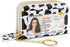 Credit Card Holder Small Double Zipper Card Wallet for Women with Keychain, Cow...