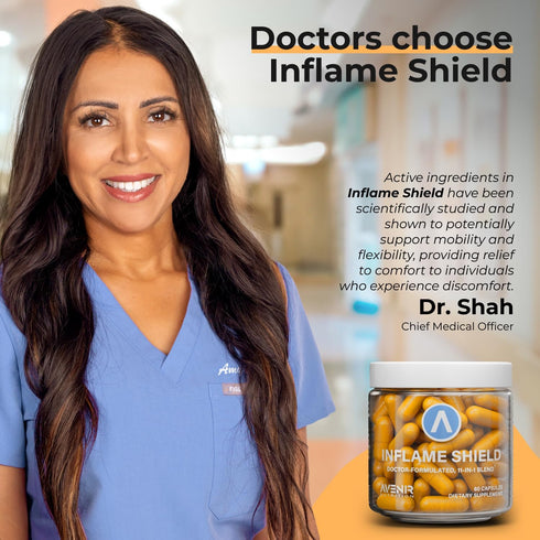 Inflame Shield | Turmeric Supplement for Inflammation Support with Ginger, Bioperine, & Bromelain | Advanced Formula for Joint Support | 60 Capsul...