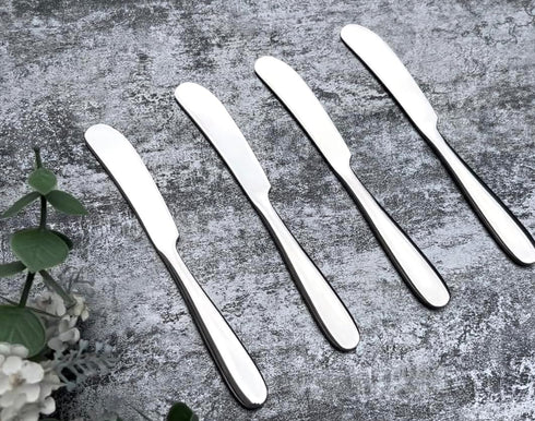 4 Pieces Set Butter knife, Pate Knife Cheese Spreader, Thick and Smooth Handle Food Safety Material Stainless Steel 18/10 SUS 304# for Home Restau...