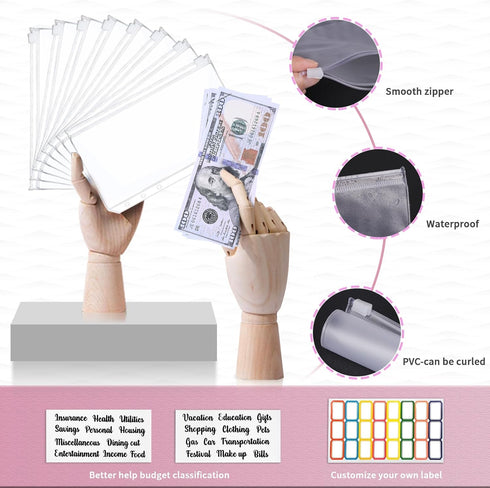 Onlyesh Budget Binder,Cash Envelopes for Budgeting,Money Organizer for Cash,28Pcs Budget Planner with Cash Envelopes(Shiny Pink)...