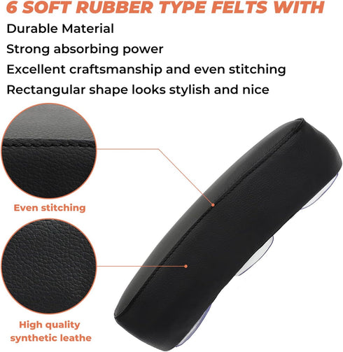 Alpha Rider Motorcycle Rectangular Pillion Passenger Pad Seat 6 Suction Cup For Harley Custom Chopper...