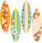 4 Pcs Summer Giant Surfboards Bulletin Board Display Set 47 x 13 Inch Surfing Bulletin Board Cutouts Tropical Graphics Surfboard Sign for School C...