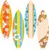 4 Pcs Summer Giant Surfboards Bulletin Board Display Set 47 x 13 Inch Surfing Bulletin Board Cutouts Tropical Graphics Surfboard Sign for School C...
