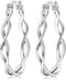 Milacolato 925 Sterling Silver Hoop Earrings Lightweight Twisted Irish Celtic Knot Dangle Earrings Hypoallergenic Boho Vintage Filigree Earrings f...