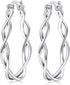 Milacolato 925 Sterling Silver Hoop Earrings Lightweight Twisted Irish Celtic Knot Dangle Earrings Hypoallergenic Boho Vintage Filigree Earrings f...