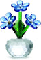 QFkris Forget-Me-Not Crystal Flower Figurines, Crystal Blue Flowers Figurine Table Collectible Ornament Home Decoration Souvenir Gifts...