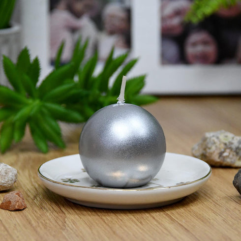 Zest Candle 12-Piece Ball Candles, 2-Inch, Metallic Silver...