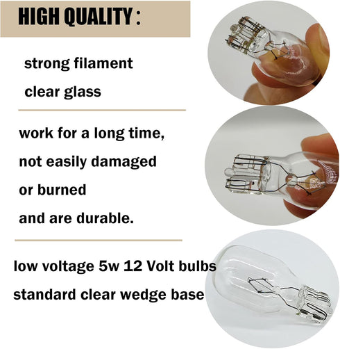 Landscape Light Bulbs For Philips 12 Volt 11 Watt T5 Wedge Base Low Voltage Lights Bulbs/ Garden Light Bulbs/ Deck Light Bulbs/ Yard Light Bulbs/ ...