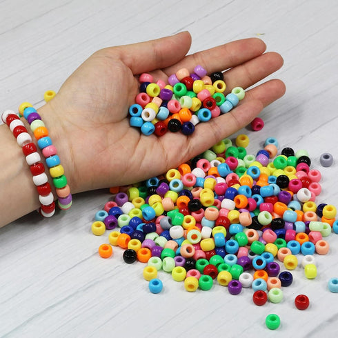 Crayon Color Mixed Pony Beads for Friendship Bracelet Making Size 6x9mm 1000pcs...