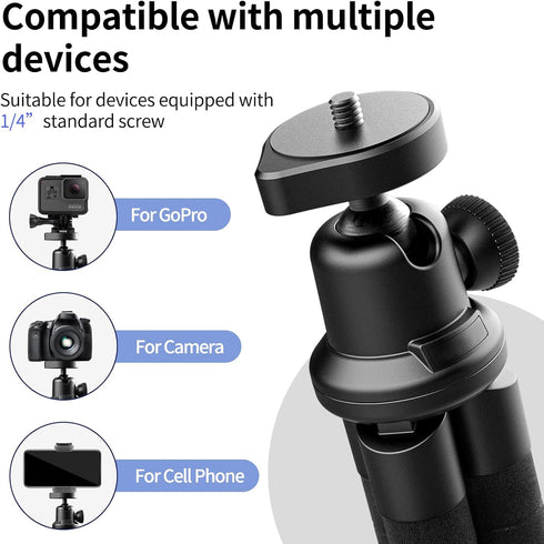 Aureday Phone Tripod, Flexible Tripod for iPhone and Android Cell Phone, Portable Small Tripod with Wireless Remote and Clip for Video Recording/V...