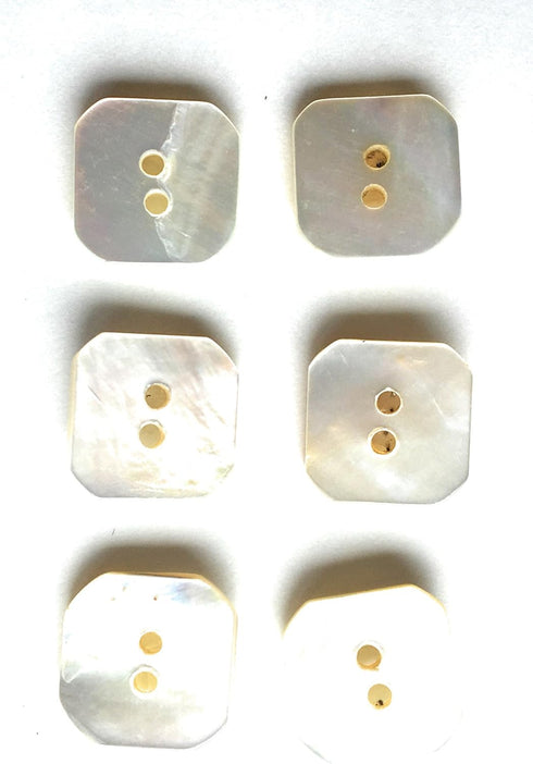 Premium New 6 Hexagon White Genuine Mother of Pearl Blazer & Suits Button Set for Blazer, Sport Coat, Uniform, 5/8''...