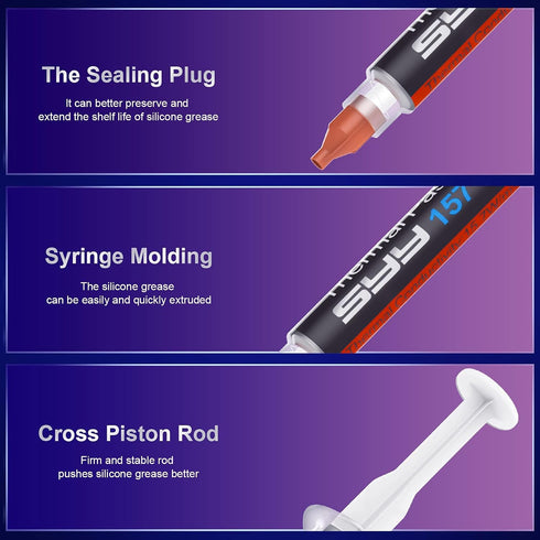 SYY Thermal Paste with Tool kit, 3 Grams CPU Paste Thermal Compound Paste Heatsink for IC/Processor/CPU/GPU/All Coolers, New Formula Carbon Based ...