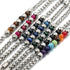 LIU JUN 7 Chakra Bracelet For Men, 8MM Natural Stone Pineapple Beads Stainless Steel Adjustable Silver Cuban Link Chain Handmade Power Healing Gif...