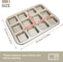 Beasea Brownie Pan with Dividers, 1 Set Gold All Edges Square Cupcake Brownie Pans 12 Cavity Mini Non Stick Baking Carbon Steel Bread Mold Small E...